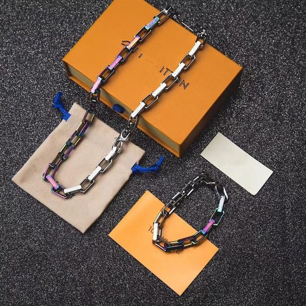 

new launched in luxury necklace bracelet designer fashionable colourful brand chain necklace logo letters for men and women festiv231o, Silver