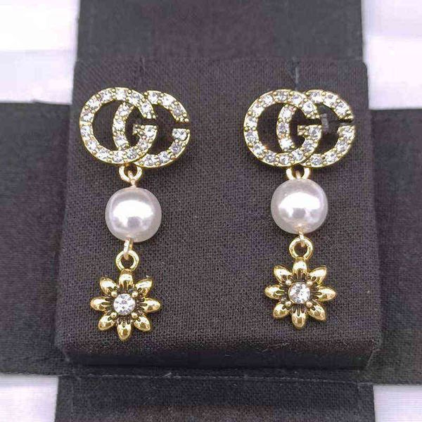 

factory outlet flower women's gold small fresh full diamond earrings, Golden