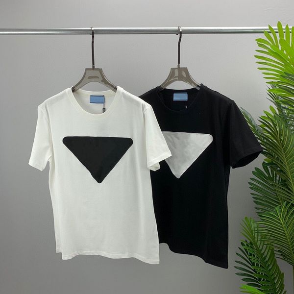 

men's t-shirts spring and summer new mens designer short sleeve t-shirt men's letter embroidery men women black white tees, White;black