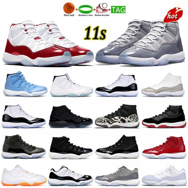 

men women 11 11s basketball shoes cherry cool grey mens sneaker pantone concord 45 womens legend blue 25th anniversary outdoor sports, Black