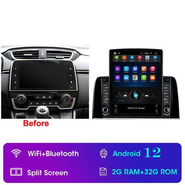 Unità principale video per auto Navigazione GPS touchscreen Android HD da 9 pollici per Honda CRV 2017-2018 Supporto USB AUX Carplay 3G WIFI Mirror Link