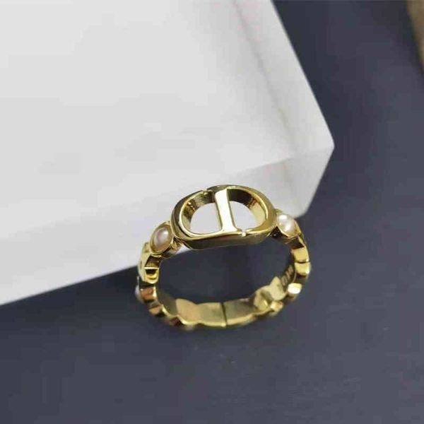 

new open ring design pearl five pointed star brass materia, Silver