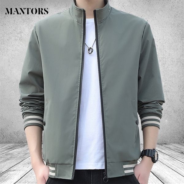 

men bomber jackets solid long sleeve windbreaker casual baseball coat male clothing autumn slim fit jacket mens outwear 5xl 220804, Black;brown