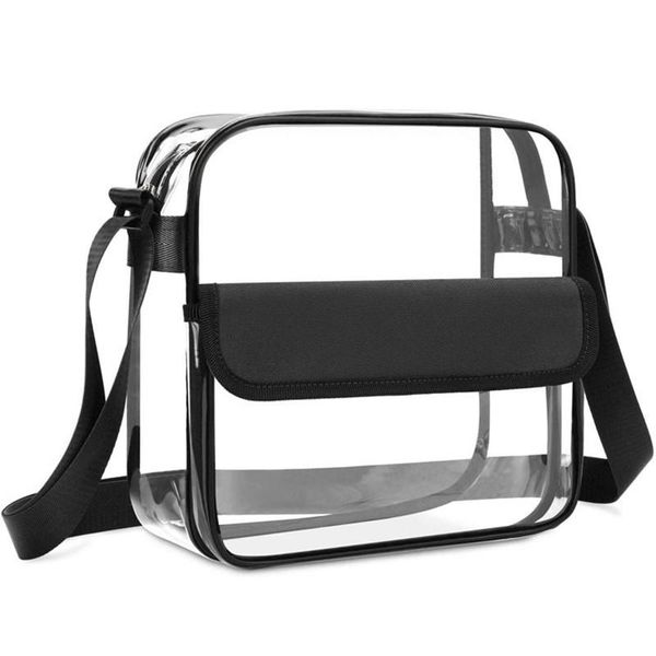 Marsupi Borsa a tracolla in PVC trasparente Borsa a tracolla unisex impermeabile Custodia trasparente con cerniera approvata dallo stadio