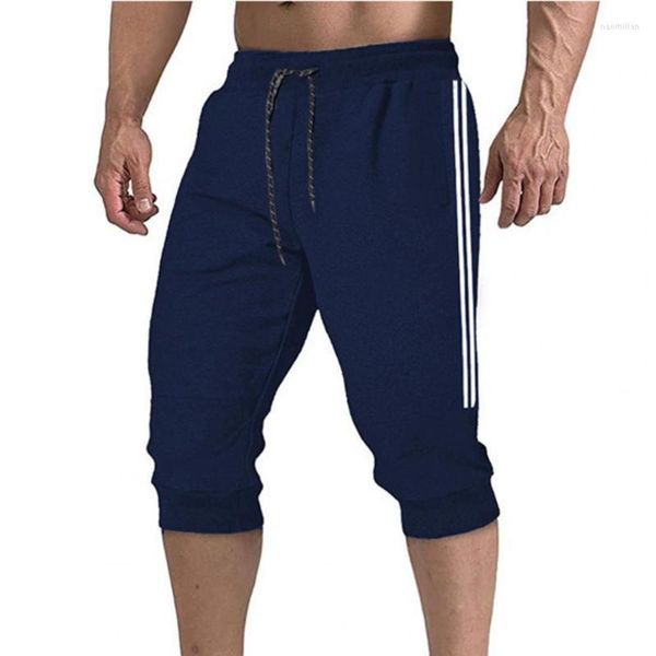 Мужские шорты шорты под коленными карманами Тонкие брюки.