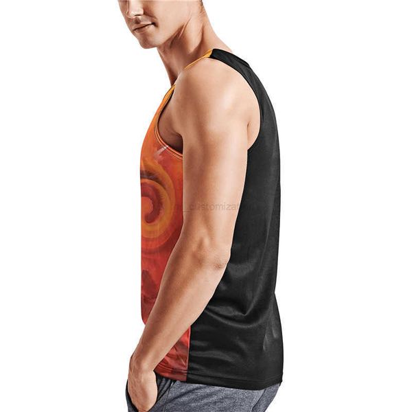 

forcustomization custom 2022 100% polyester men patchwork sublimation blank tank color block crewneck tank, Black