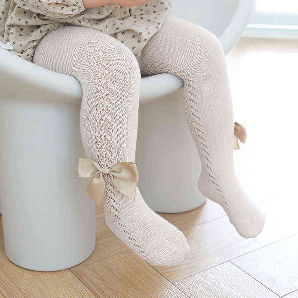 

children cotton baby girls panty toddler kids knitted collant panty baby kids bow panty breathable stocking j220621, Pink;yellow