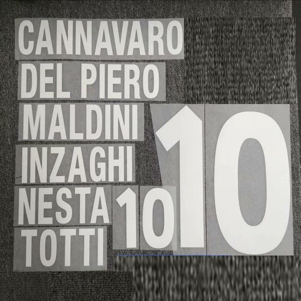 

2000 nameset cannavaro del piero maldini inzaghi nesta totti nameset customize any name number printing283v