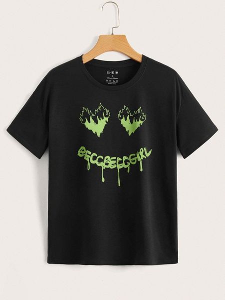 

letter & heart print tee z9hs#, White