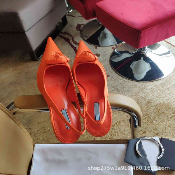 

sandals kitten heel spring and summer pink rose thin baotou high heels silk triangle flower pointed shoes, Black