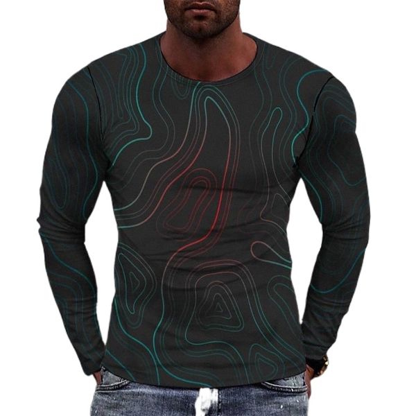 

men's tee t shirt 3d print graphic round neck casual daily print long sleeve fashion designer comfortable big and tall blue o3ag#, White;black
