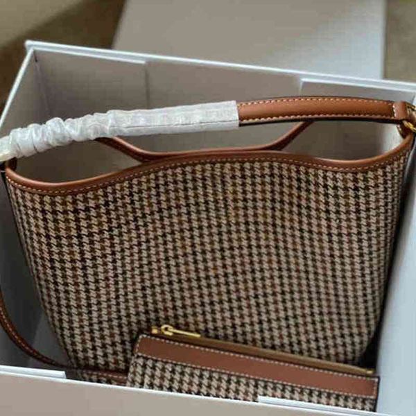 

totes designer bucket women shoulder bags fashion plaid bag messenger mobile phone handbags 211220