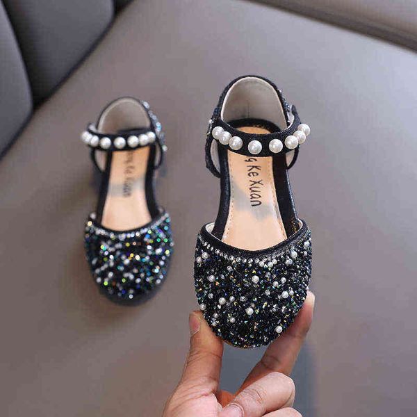 Ainyfu New Girls LENCIN SANDALS DE CRIANÇAS FATHA FATHA PEARL SAPATOS DE FESTO DE CASAMENTO SANDALS DE PRINCESS FILING PRINCES