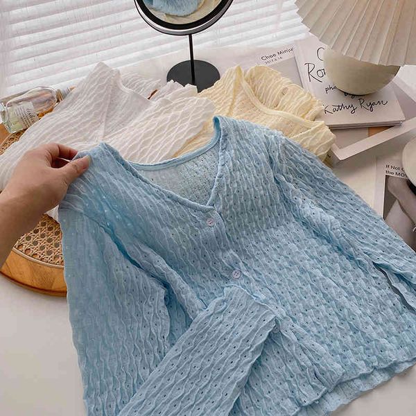 

women's blouses shirts niche v-neck shirt women's autumn korean long sleeve short slim wrinkled fashion 18da, White