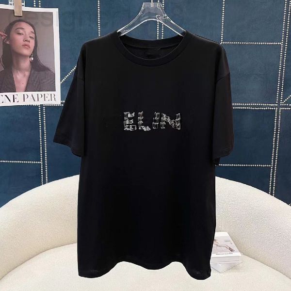 

women's hoodies & sweatshirts designer 2022s spring and summer new ce home pin simple letter short sleeve t-shirt pure cotton slim tren, Black