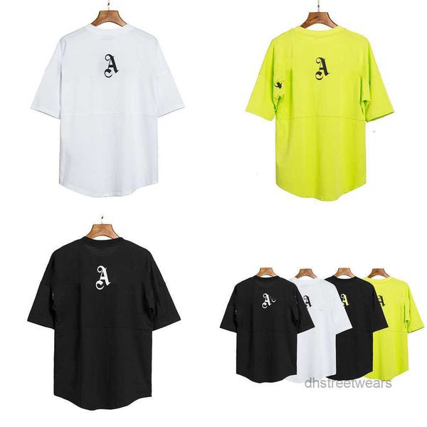 

palms angles tee shirts pa back letter short sleeve loose shoulder men's casual angels t-shirt street fashion 9svb, White;black