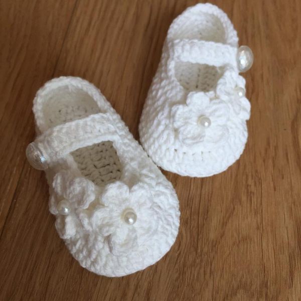 

first walkers qyflyxue pure hand-made baby pearl shoes children's flowers