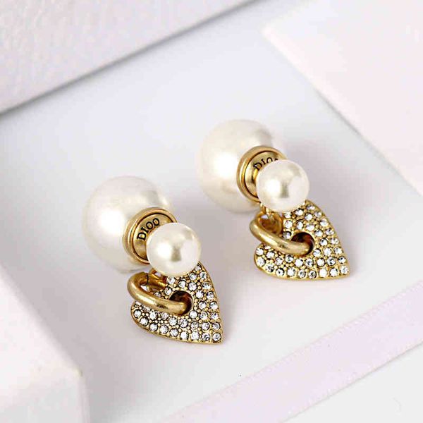 

earrings charms d home diamond studded heart-shaped female dijiafeng used brass peach heart net red fashion, Golden