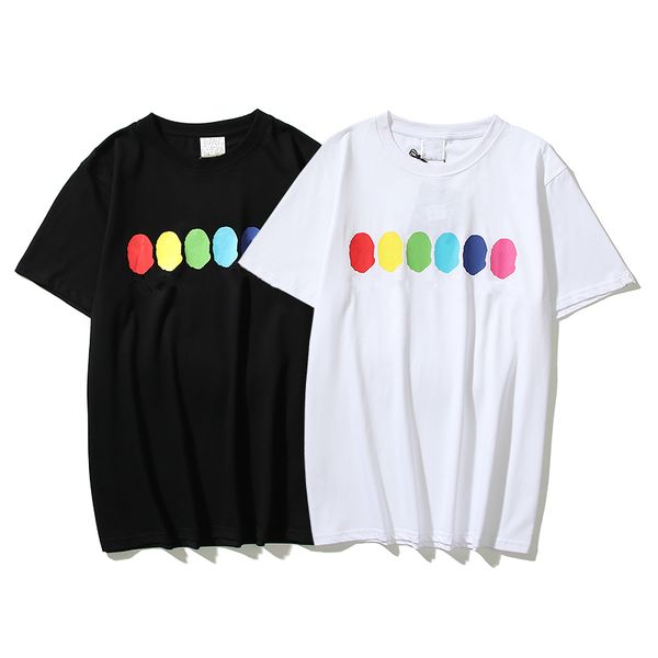 

22ss designer tide t shirt chest letter laminated print short sleeve high street loose oversize casual t-shirts cotton blend for men and wo, White;black