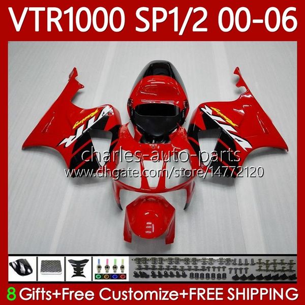 Bodys Kit para Honda VTR1000 RTV1000 RC51 2000-2006 Bodywork 123No.2 SP1 SP2 VTR 1000 00 01 02 03 04 05 06 VTR-1000 2000 2001 2006 2006 2006 Factory Factory Red Blk