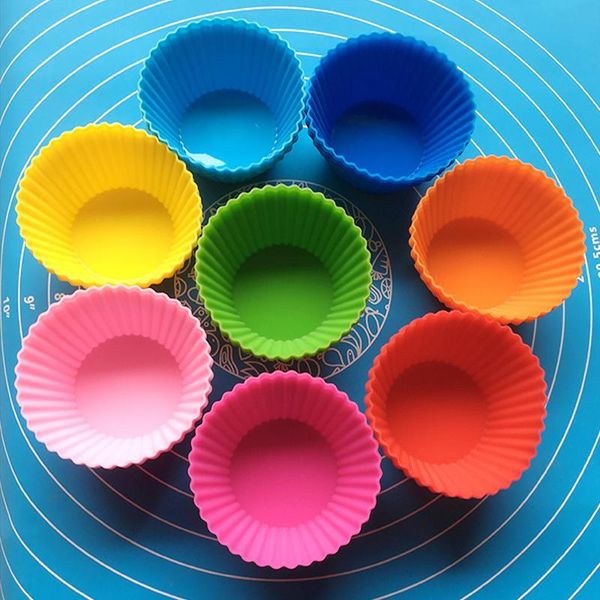 Backformen 20 Teile/satz Wiederverwendbare Silikon Cupcake Form Runde Geformt Muffin Kuchen Tasse Küche Kochen Backformen Machen DIY Dekorieren ToolsBacken