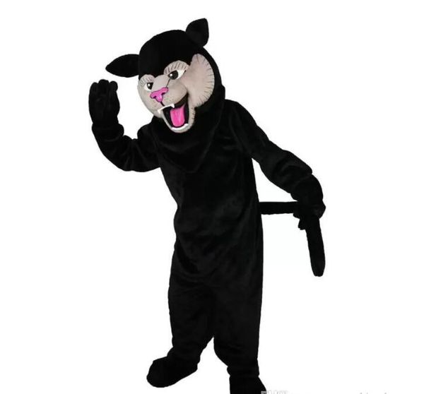 preto felis silvestris gato mascote trajes para adultos natal halloween roupa fantasia fancyuit longo pele lobo mascote