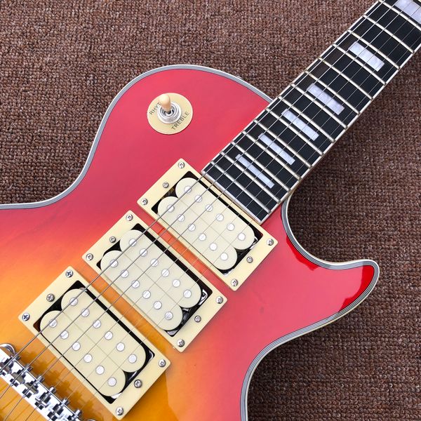 

2022 electric guitar,cherry burst color,triple double pickup same of picture