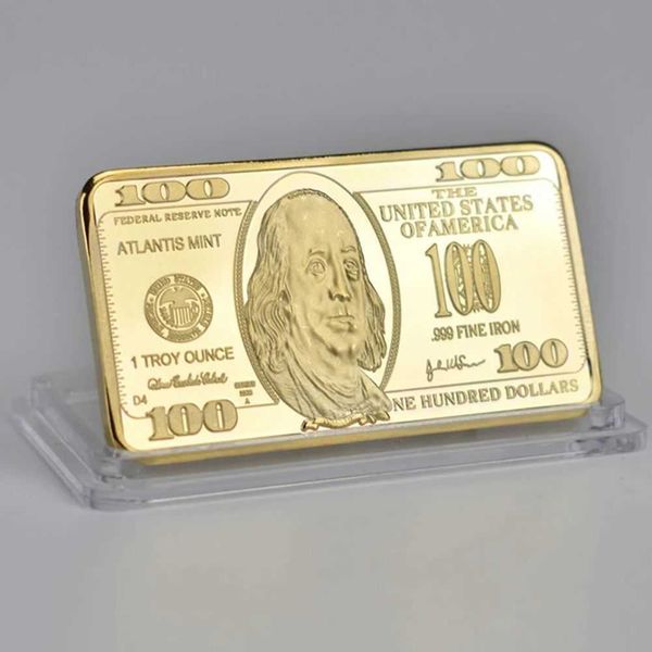 Moedas GoldCommemoration USA Dollar Coin Arts and Crafts Bar Square Metal Badge Craft Collection Moeda