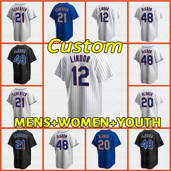 

2022 new max scherzer baseball jersey starling marte york pete alonso eduardo escobar nick plummer jacob degrom mets keith hernandez francis, Blue;black
