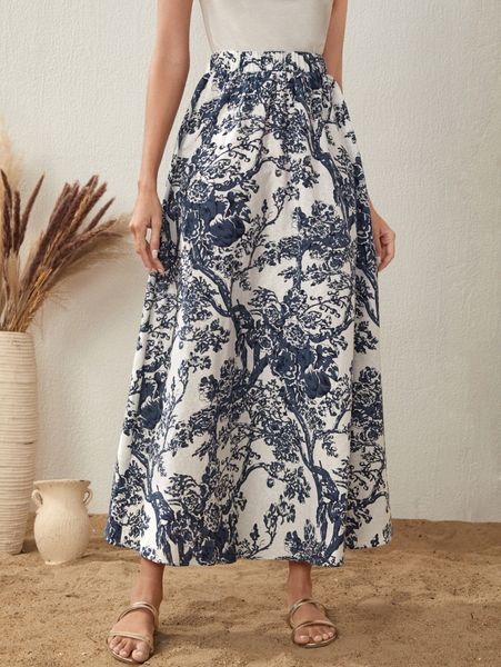 

plants print a line skirt y2zo#, Black
