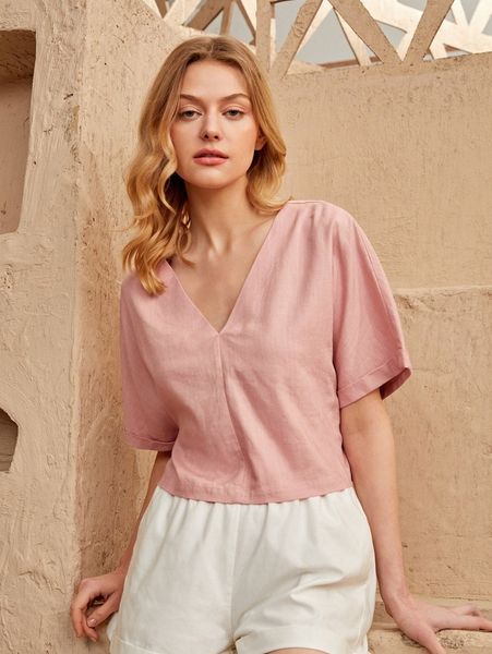 

cut out back batwing sleeve blouse u0ji#, White