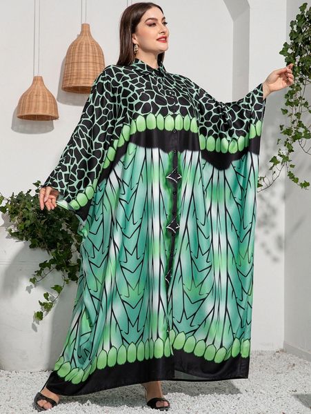 

plus geo print dolman sleeve tent dress b6oj#, Black