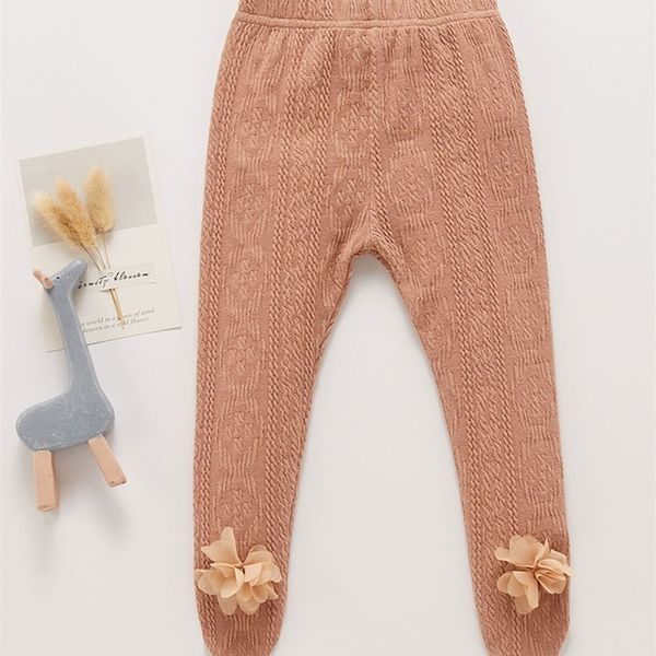 

baby girl stereo flowers footed leggings she02, Blue