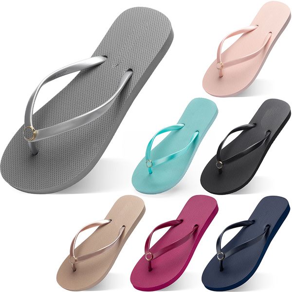 

Women Slippers Fashion Flip Flops Beach Hotel Indoor Slipper Triple Black Pink White Lemon Green Grey Blue Womens Shoes Thirty Seven