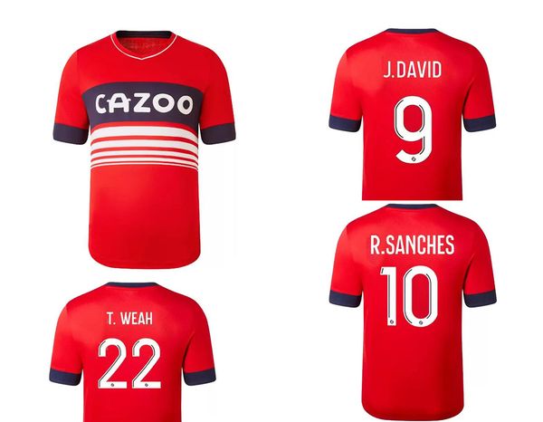 

22-23 lille home customized thai quality soccer jerseys kingcaps dropshipping accepted r. sanches #10 .araujo #11 j. david #9 yazici #12 ba, Black;yellow