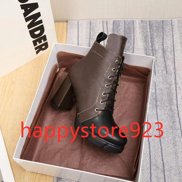 

women designer ankle boots luxury martin boot outdoor winter leather flat sneakers 054, Black