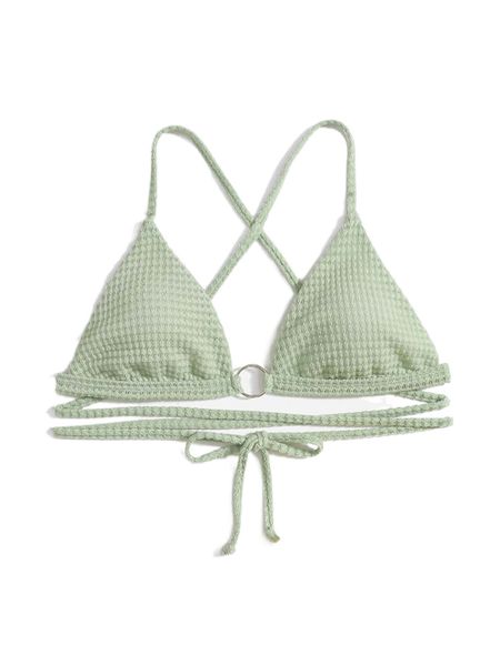 

textured ring linked criss cross bikini p15h#, White;black