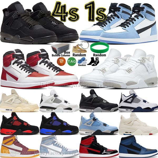 

black cat white oreo sail military 4 4s mens basketball shoes 1 1s university blue heritage patent bred shadow unc fire red thunder men