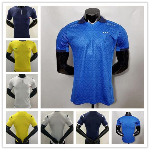 

player soccer jersey 2021 2022 2023 bonucci jorginho insigne verratti men kids football shirts chiesa barella spinazzola finals chiellini do, Black;yellow