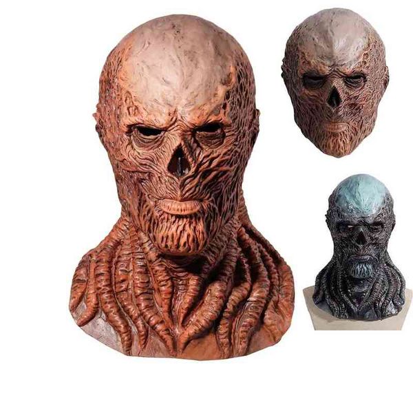 Máscara de terror Stranger Things 4 Villain Vecna ​​Mask Cosplay Máscaras de látex demônios assustadoras para homens Halloween Party Props T220727