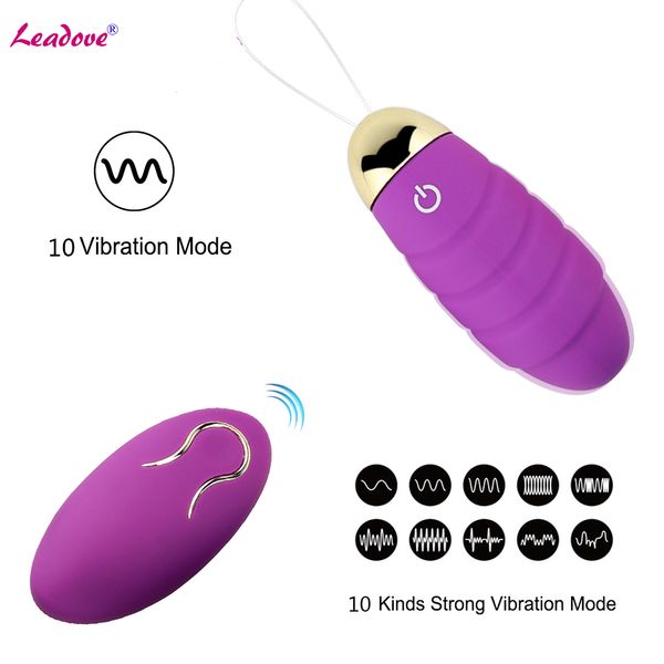 10 modalità di vibrazione vibratore a sfera vaginale vibrazione sexy uovo telecomando senza fili Gspot giocattolo ricaricabile USB per le donne TD0169