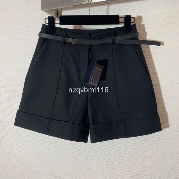 

casual dresses summer metal triangle casual wide leg pants trousers with belt, Black;gray