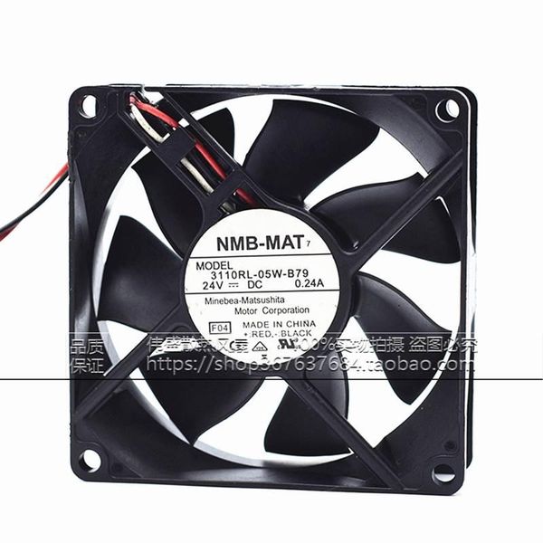 Fãs Coolings Original NMB 3110RL-05W-B79 24V 0,24A 8cm 8025 3 fios de 3 fios Rolução de esferas de resfriamento Fanfans