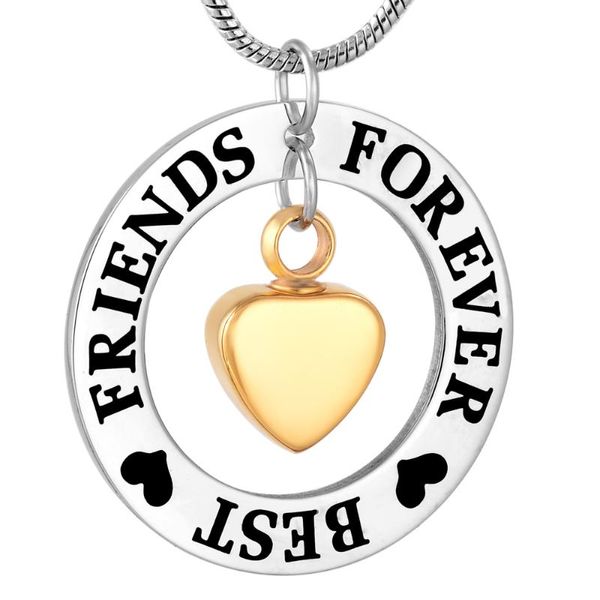 Anhänger Halsketten Gold/Roségold Herz Urne Halskette „FRIEND FOREVER“ Circle Of Life Memorial Cremation Jewelry Hold IJD9782Pendan
