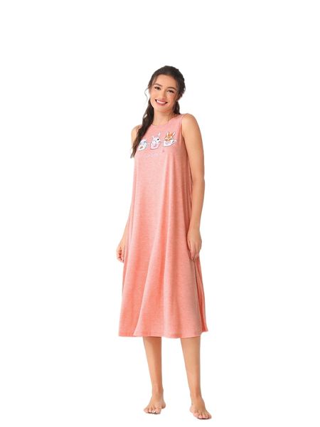 

letter & cartoon graphic nightdress u0it#, Black;red