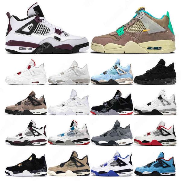 

2021 mens basketball shoes 4s 4 desert moss taupe haze women university bule white oreo black cat royalty sports sneaker trainer