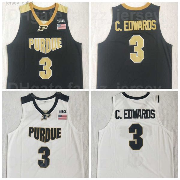 

ncaa basketball purdue boilermakers #3 carsen edwards jerseys college black white team color university breathable shirt for sport fans exce