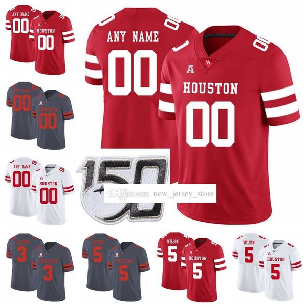 

ncaa custom houston college cougars football jerseys stitched 22 austin robinson 10 ed oliver 9 courtney lark tyus bowserÂ nick watkins jerse, Black