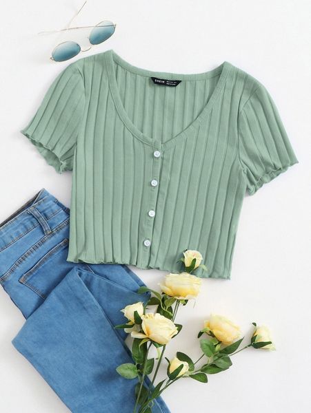 

button up lettuce edge j1xa#, White