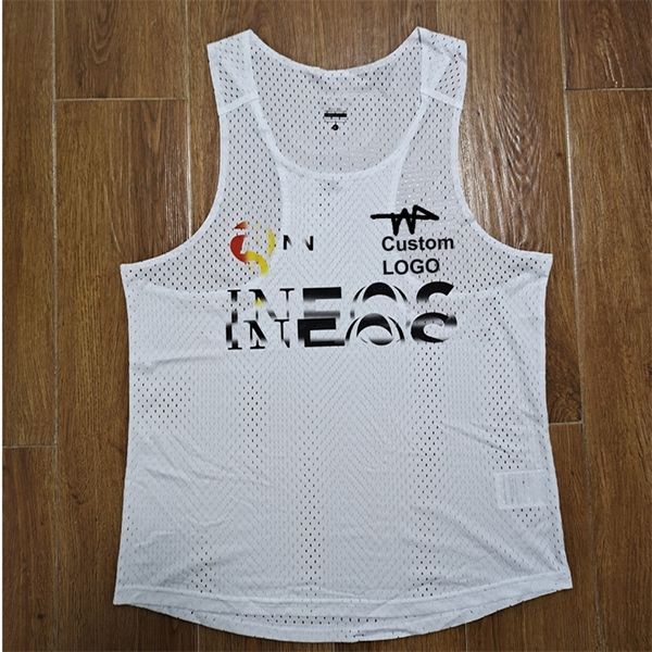 

short style man distant runnning speed suit tank vest athlete track field singlet customizable 220425, White;black